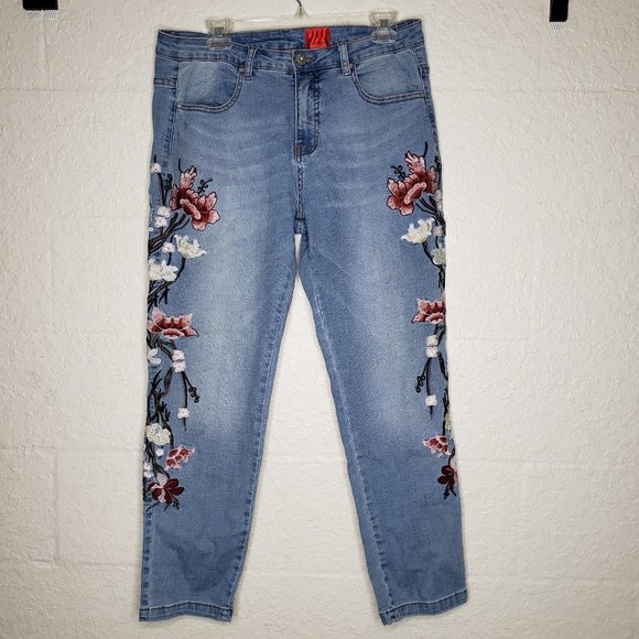v cristina embroidered jeans